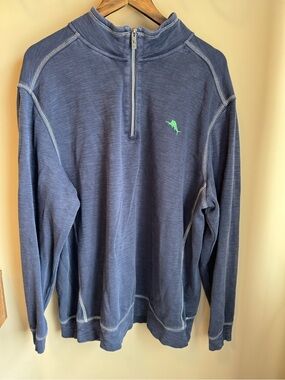 Tommy Bahama Men’s Blue 1/4 Zip Pullover Sweater XXL